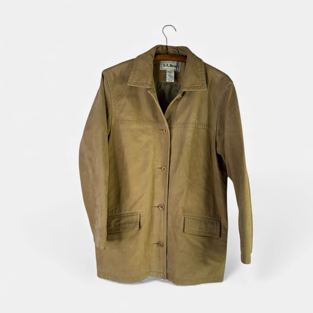 LL Bean Chore Jacket, Cow Nubuck Leather, women’s size medium